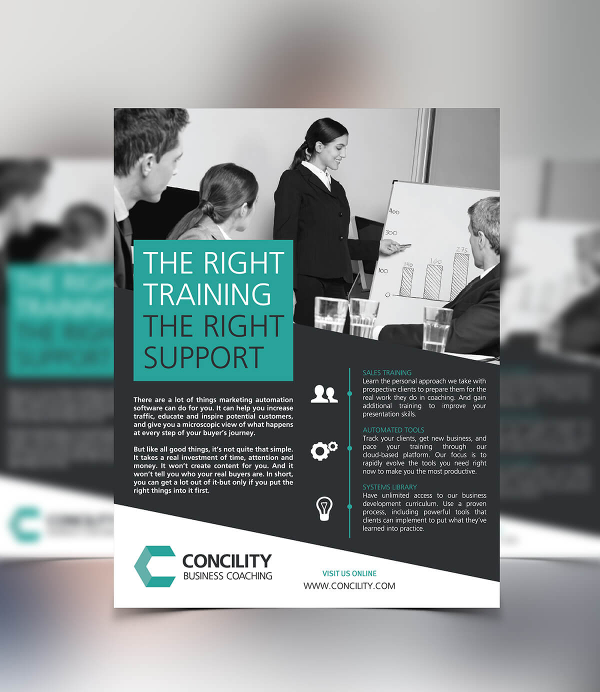 Concility Business Coaching – One Page Flyer Design On Throughout One Page Brochure Template