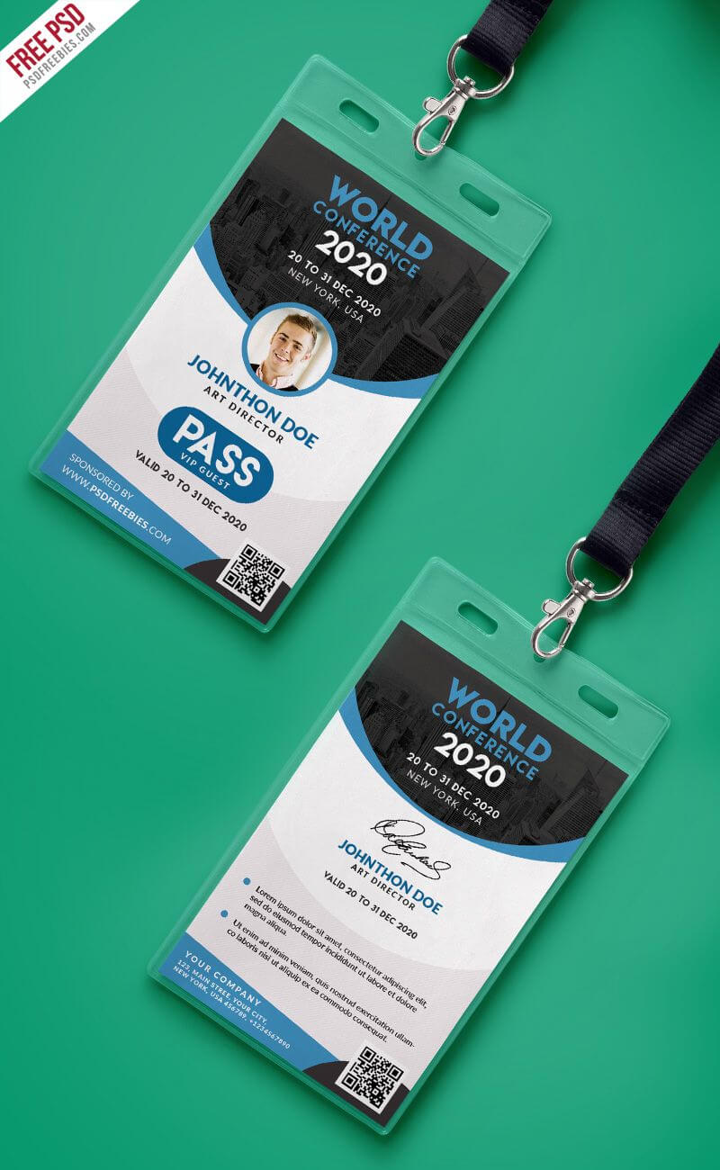 Conference Vip Entry Pass Id Card Template Psd | Id Card Regarding Conference Id Card Template