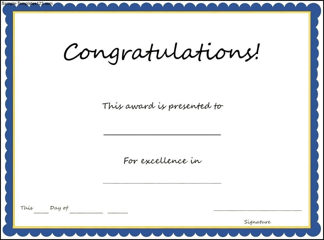 Congratulations Certificate Template With Congratulations Certificate Word Template