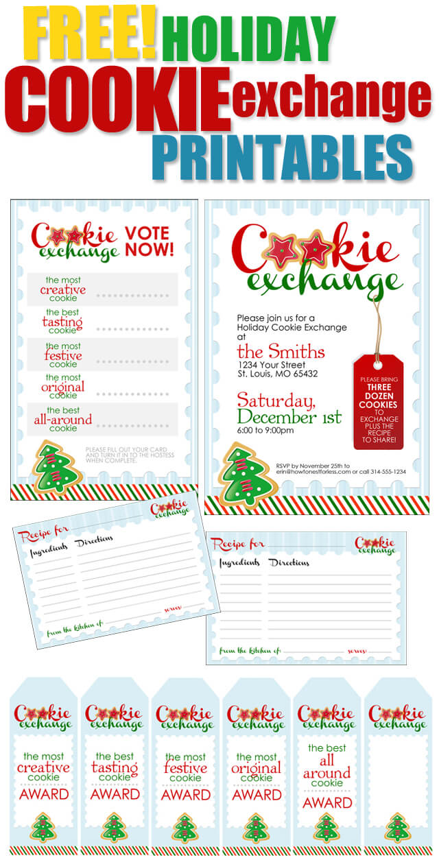 Cookie Exchange Party {Free Printables} – How To Nest For Less™ Regarding Cookie Exchange Recipe Card Template