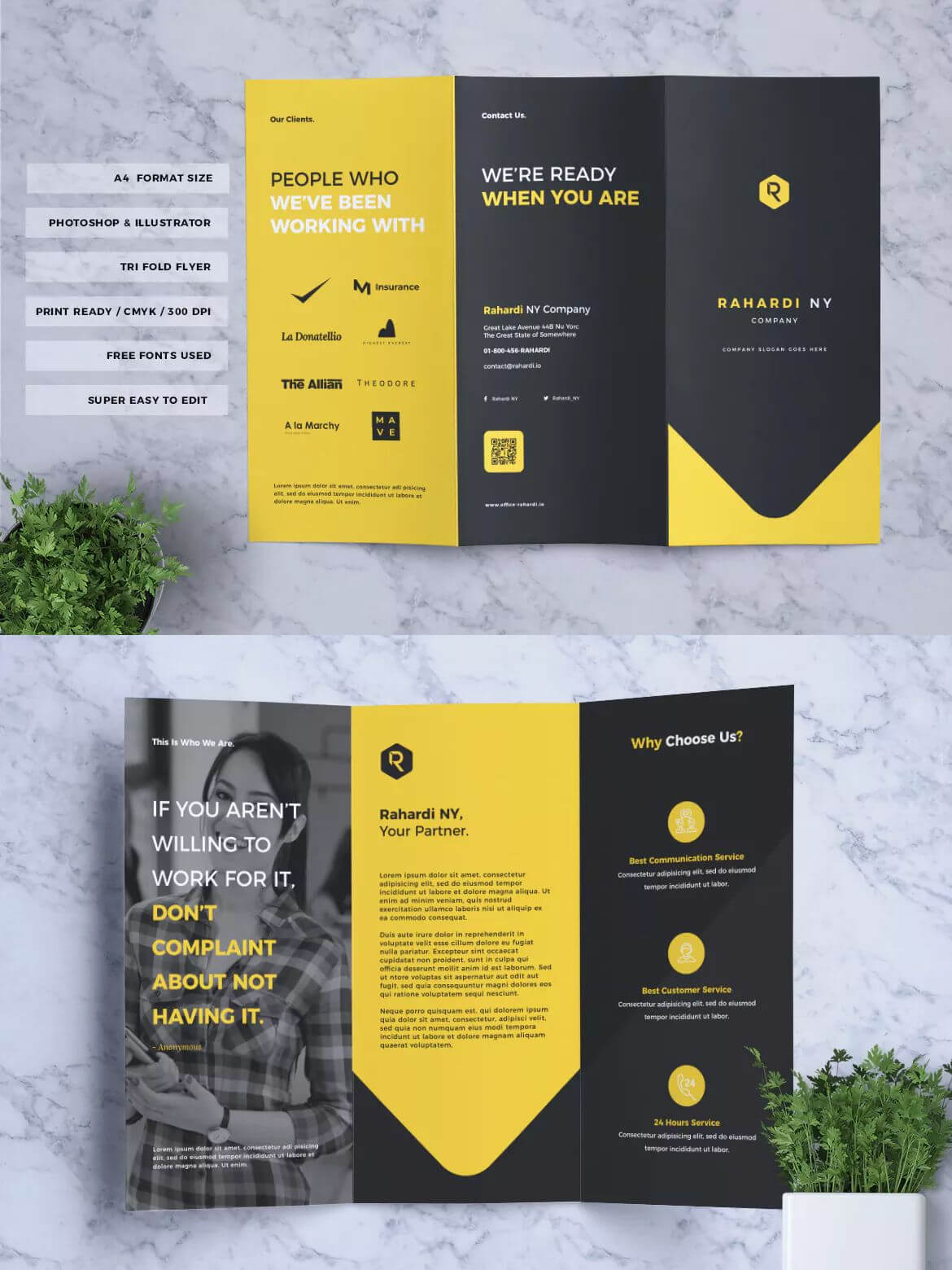 Corporate Business Tri Fold Brochure Template Psd, Ai, Eps In One Sided Brochure Template