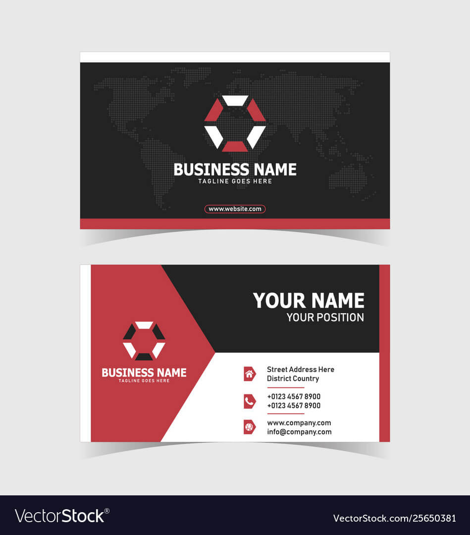 Corporate Double Sided Business Card Template In Double Sided Business Card Template Illustrator