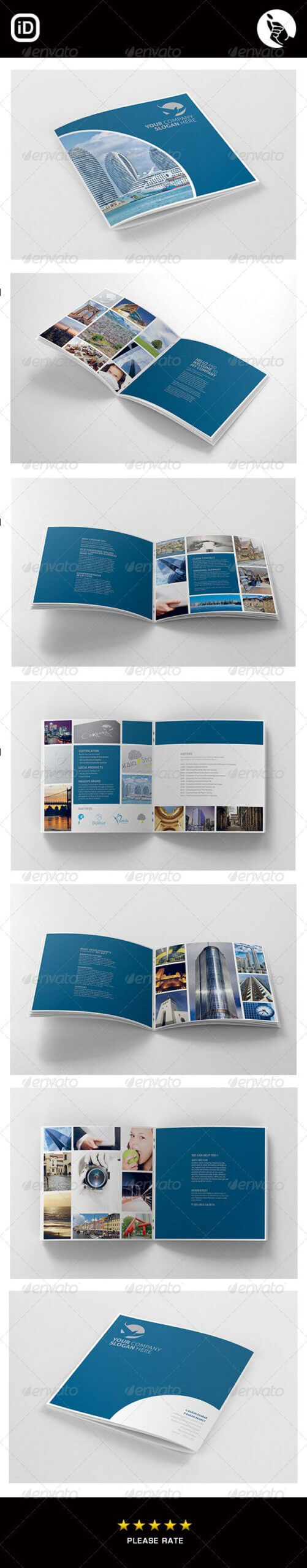 Corporate Square 12 Page Brochure | Company Profile Design For 12 Page Brochure Template