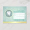 Cosmetic & General Dentist Appointment Gold & Teal | Dentist In Dentist Appointment Card Template