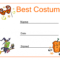 Costume Contest Certificate Template With Regard To Halloween Costume Certificate Template