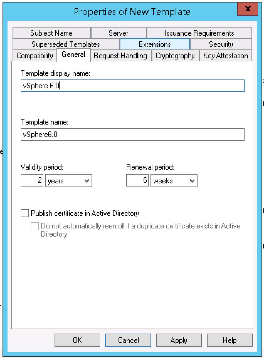 Creating A Vsphere 6 Certificate Template In Active Inside Active Directory Certificate Templates