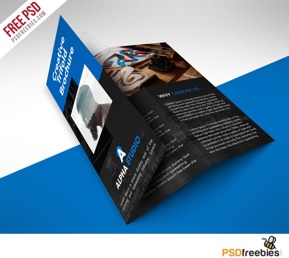 Creative Agency Trifold Brochure Free Psd Template Pertaining To 3 Fold Brochure Template Psd Free Download