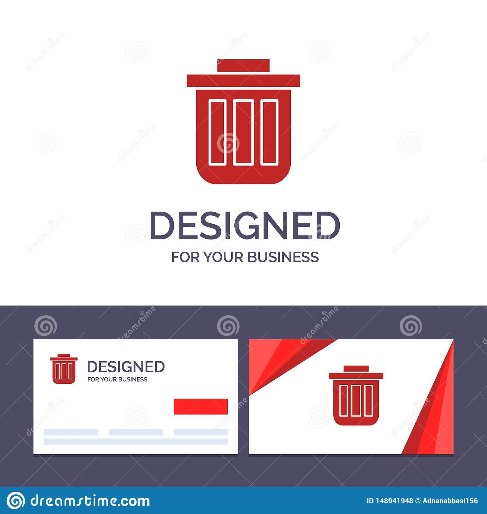 Creative Business Card And Logo Template Trash, Basket, Bin Pertaining To Bin Card Template