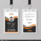 Creative Modern Id Card Template With Orange Details — Stock In Photographer Id Card Template