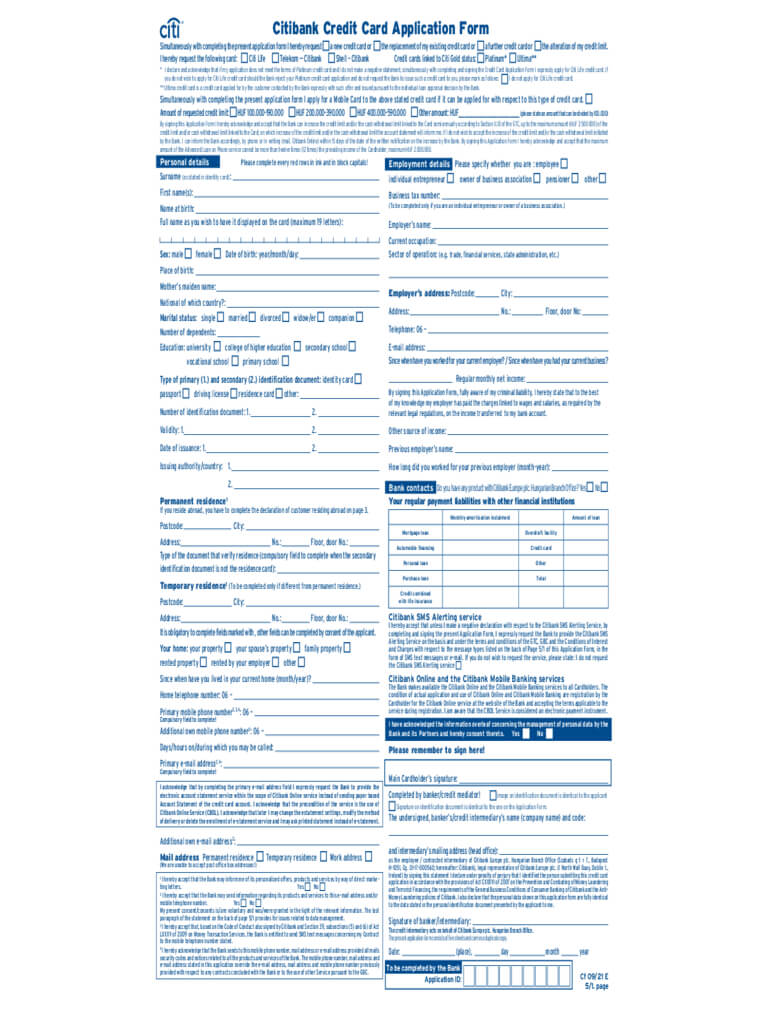 Credit Card Application Form – 6 Free Templates In Pdf, Word Within Credit Card Size Template For Word