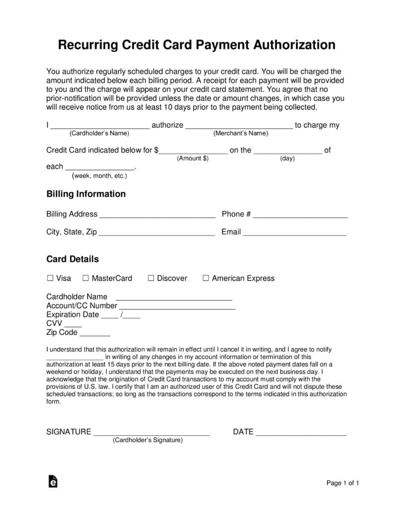 Credit Card Forms For Payment A Ux Analysis Of 22 Credit Throughout Credit Card Billing Authorization Form Template