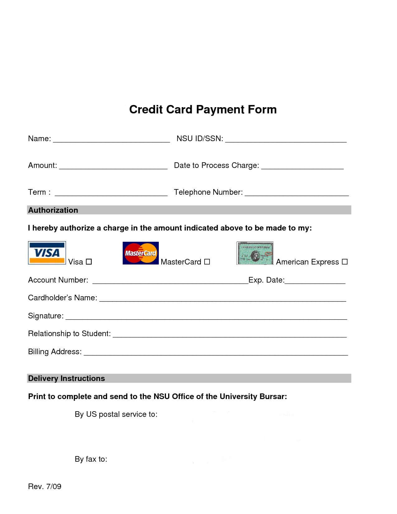Credit Card Forms For Payment – Yatay.horizonconsulting.co Within Credit Card Billing Authorization Form Template