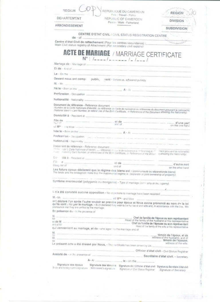 South African Birth Certificate Template