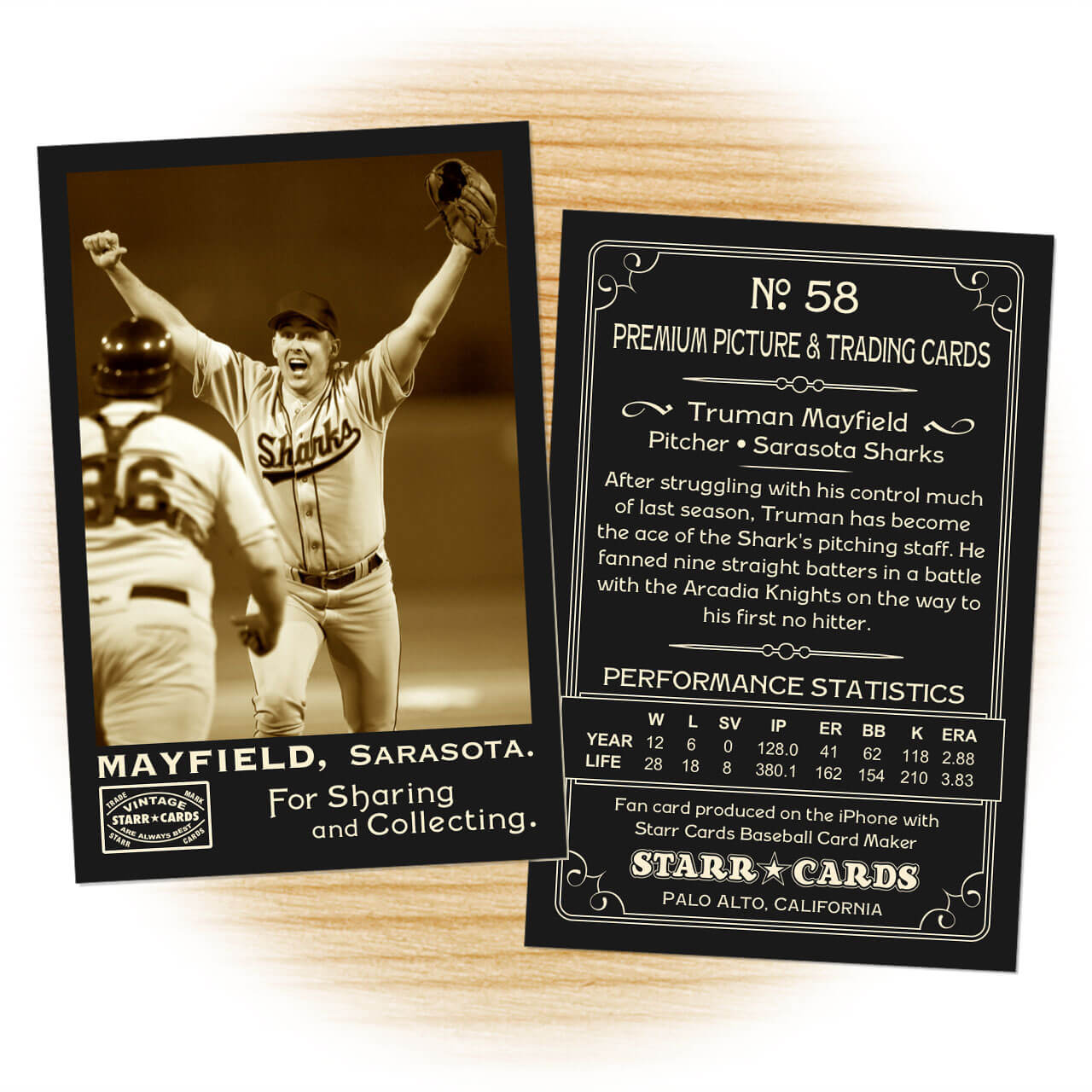 Custom Baseball Cards – Vintage 95™ Series Starr Cards Pertaining To Custom Baseball Cards Template