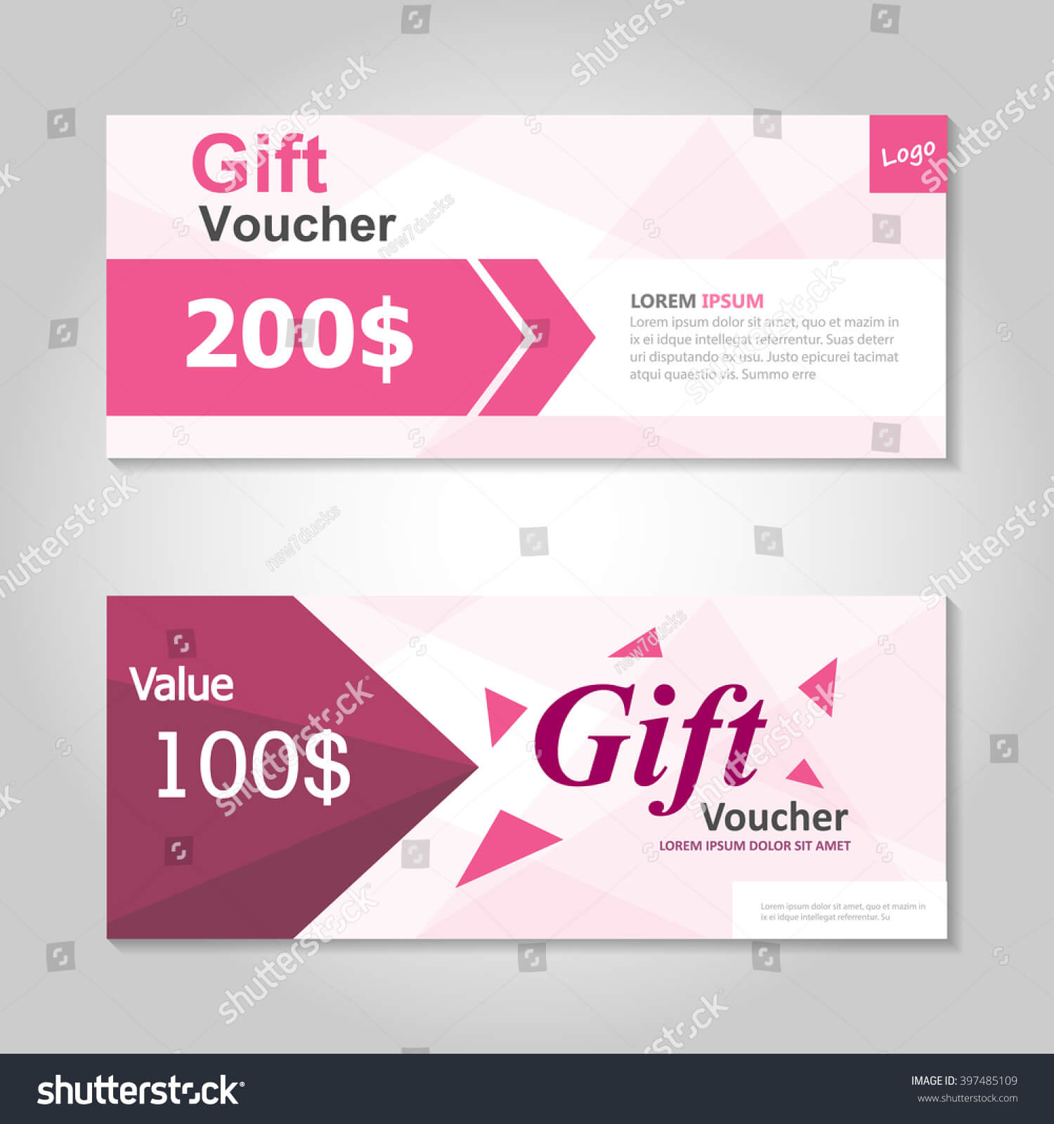 Cute Pink Gift Voucher Template Layout | Royalty Free Stock Pertaining To Pink Gift Certificate Template