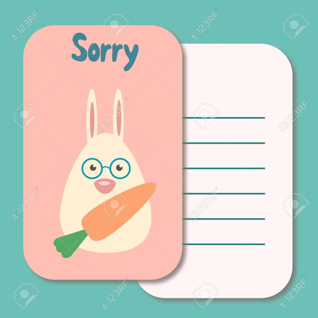 Cute Printable Illustration Sorry Card Typography Design Background.. Inside Sorry Card Template