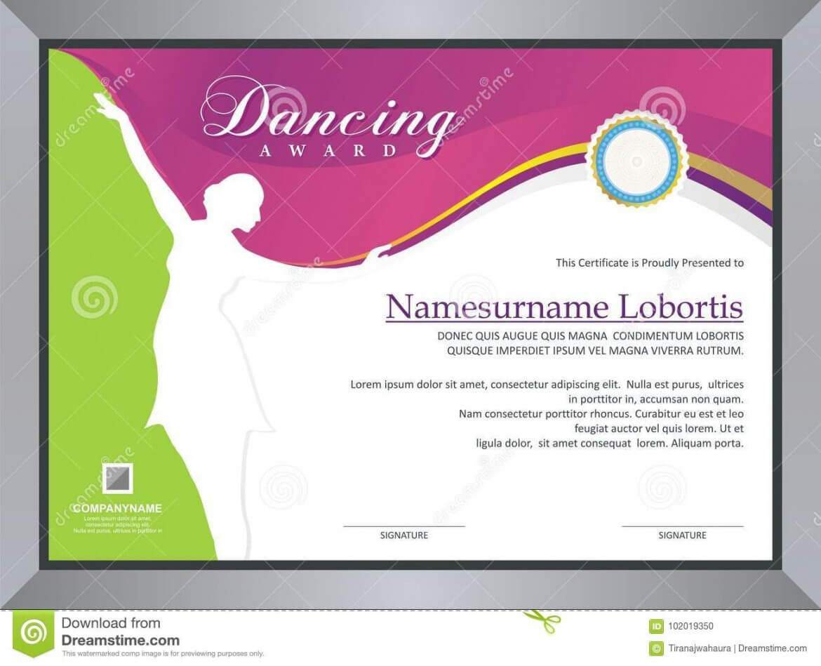 Dance Certificate Template Throughout Dance Certificate Template