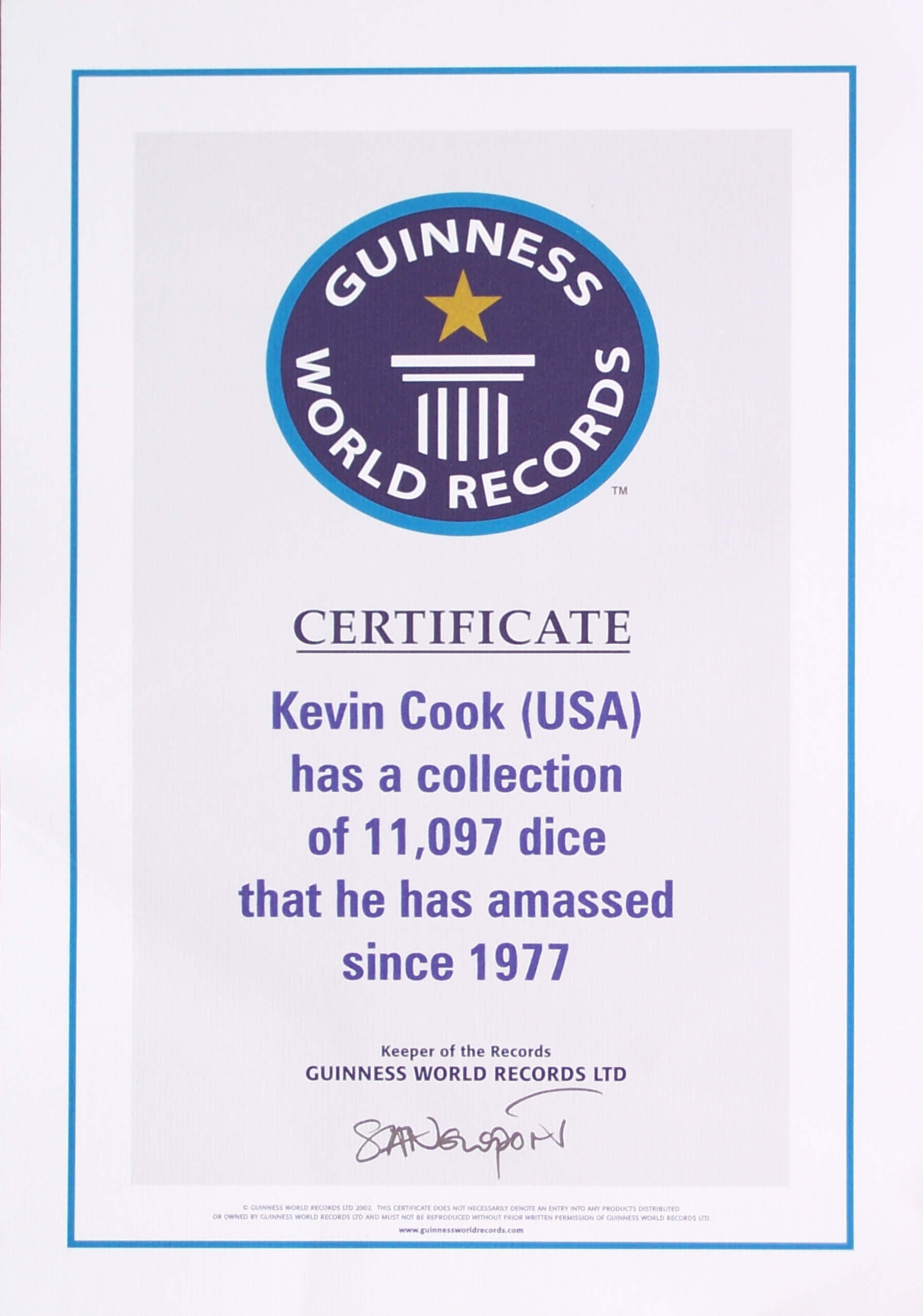 Dicecollector – Guinness Claim Information For Guinness World Record Certificate Template