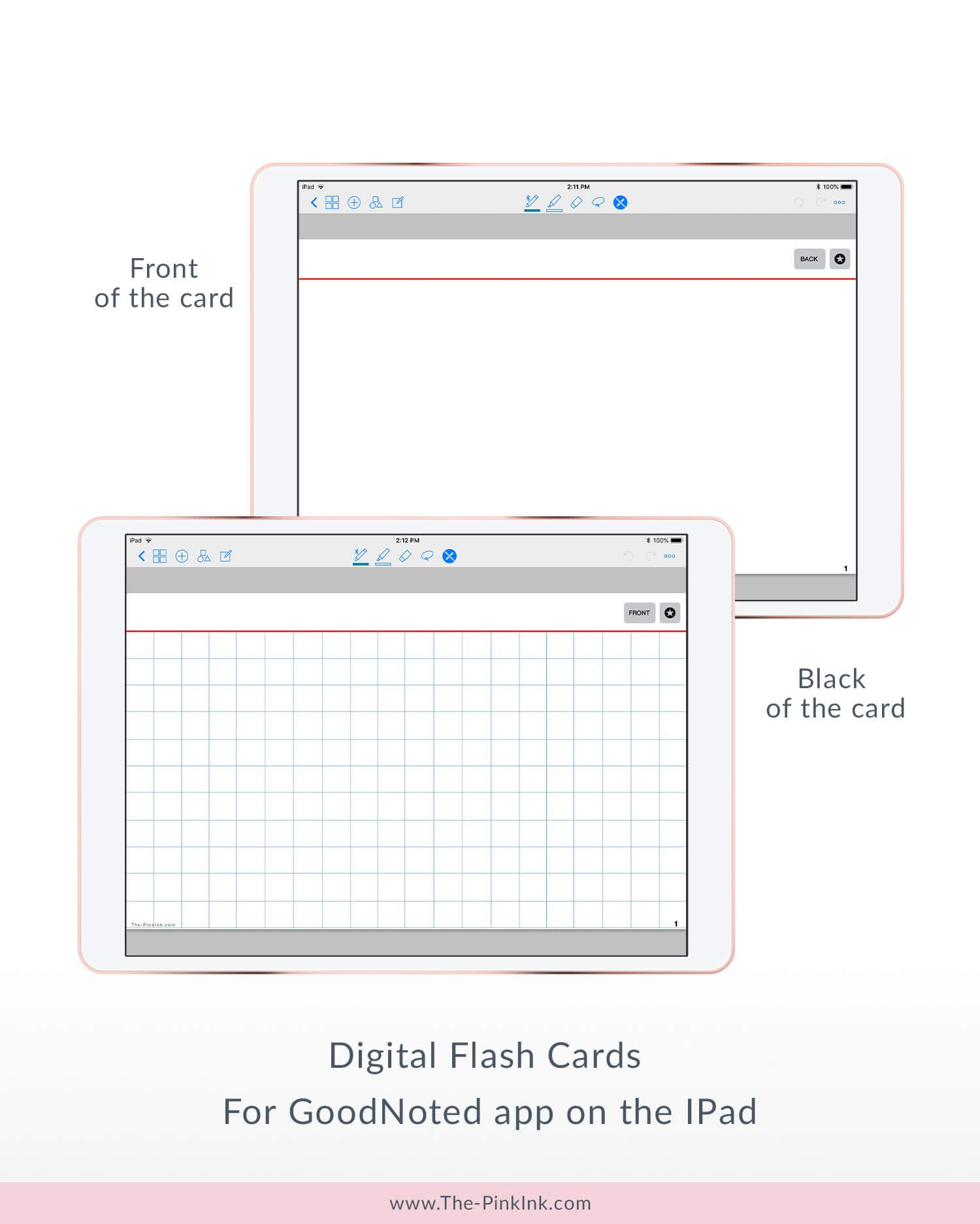 Digital Flash Cards | Index Cards | Study Cards | Goodnotes For Index Card Template For Pages