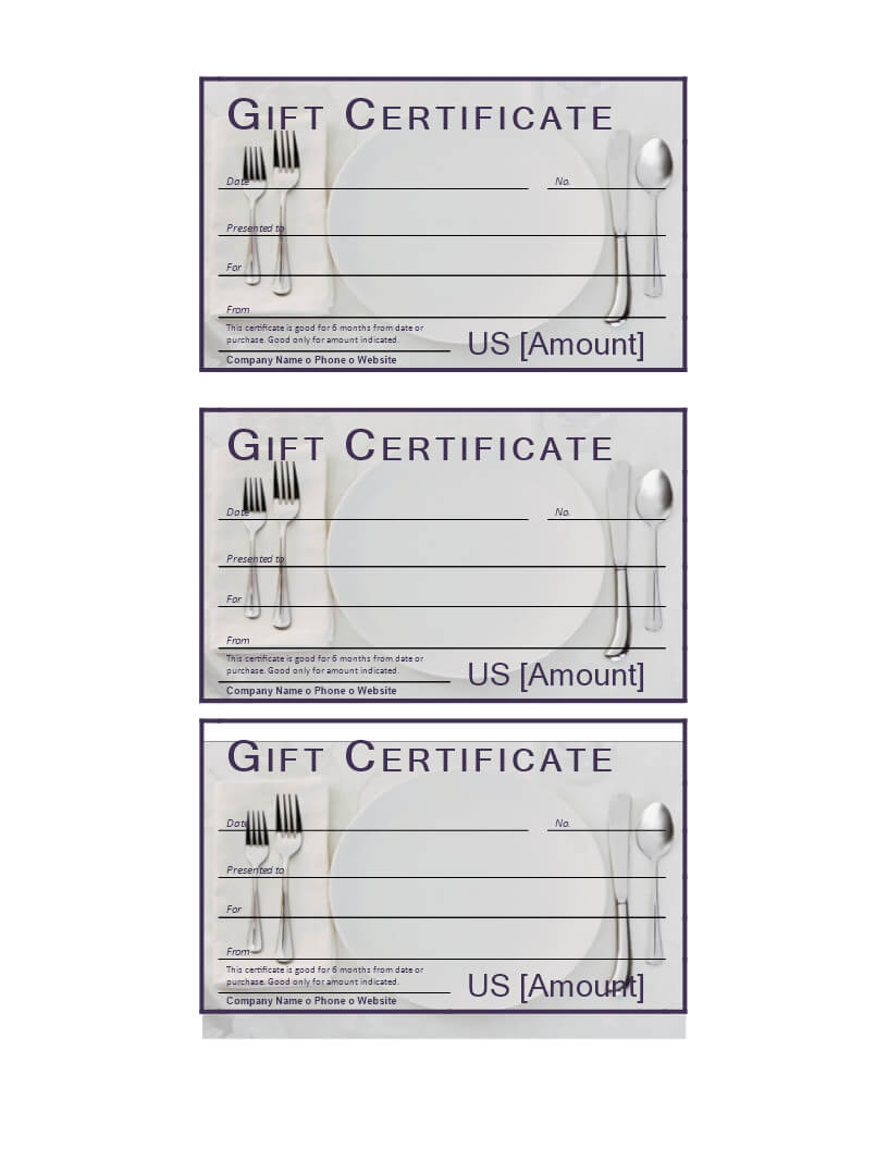 Dinner Gift Certificate | Templates At Allbusinesstemplates For Dinner Certificate Template Free