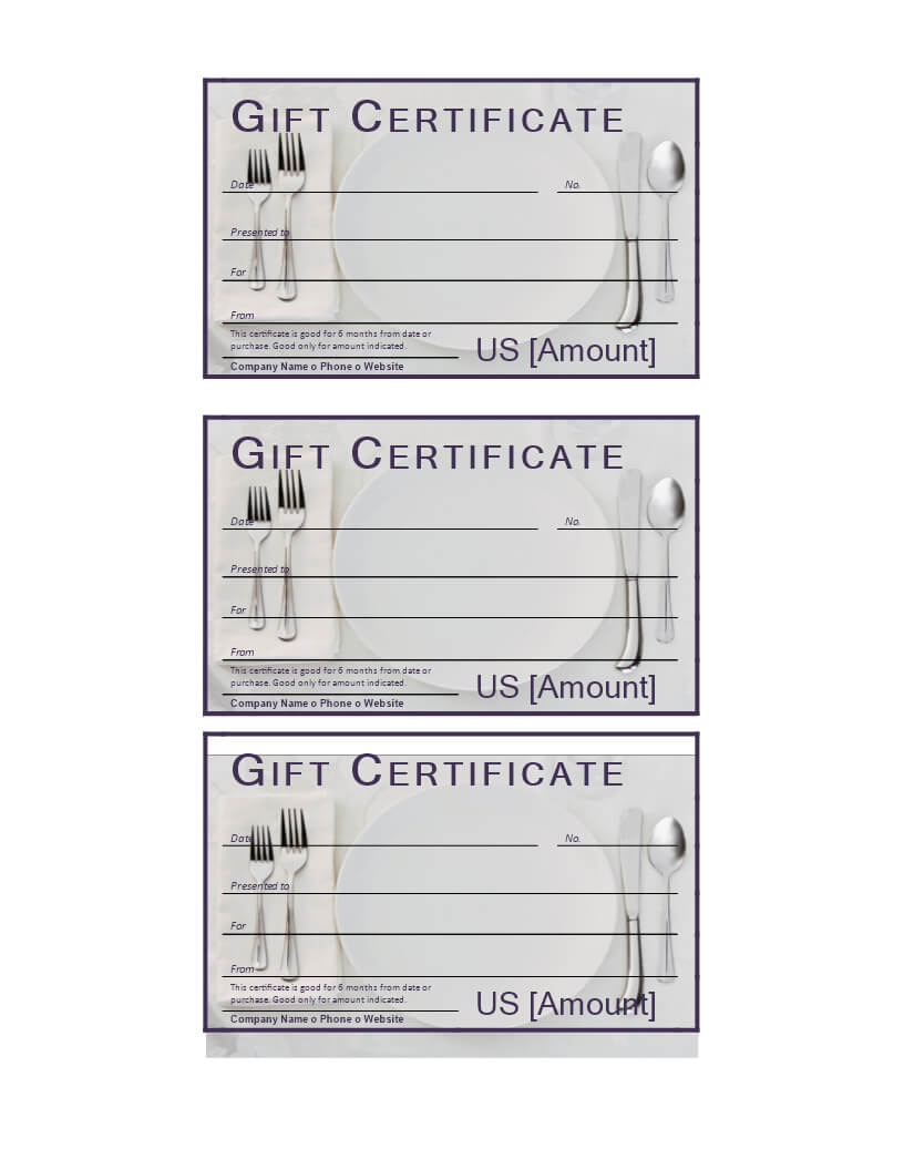 Dinner Gift Certificate | Templates At Allbusinesstemplates Regarding Restaurant Gift Certificate Template