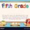 Diploma Template For Fifth Grade Students Intended For 5Th Inside 5Th Grade Graduation Certificate Template