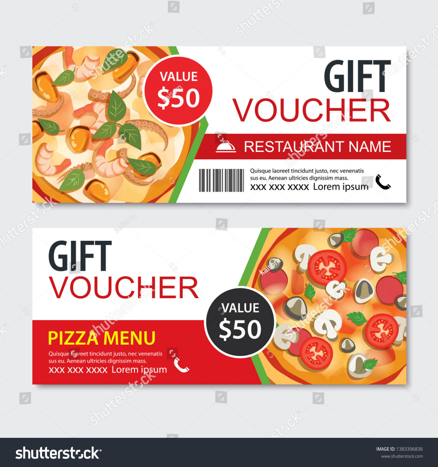 Discount Gift Voucher Fast Food Template Stock Vector Pertaining To Pizza Gift Certificate Template
