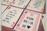 Diy 52 Things I Love About You Deck Cards Gift | Cards For for 52 Reasons Why I Love You Cards Templates