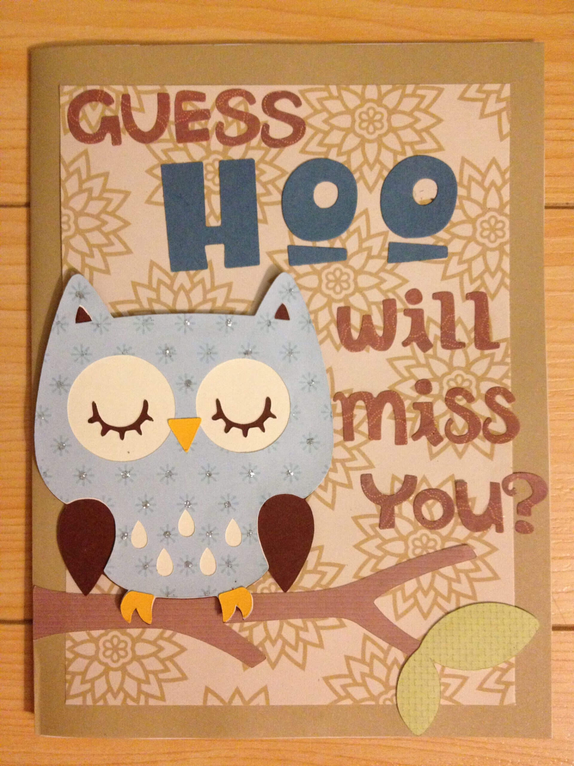 Diy Going Away Owl Card | Farewell Cards, Diy Goodbye Cards Regarding Goodbye Card Template
