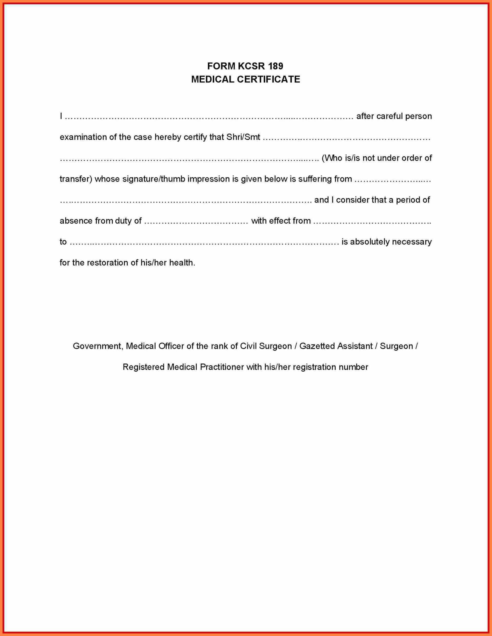 Doctor Certificate For Sick Leave Template – Yatay Throughout Australian Doctors Certificate Template
