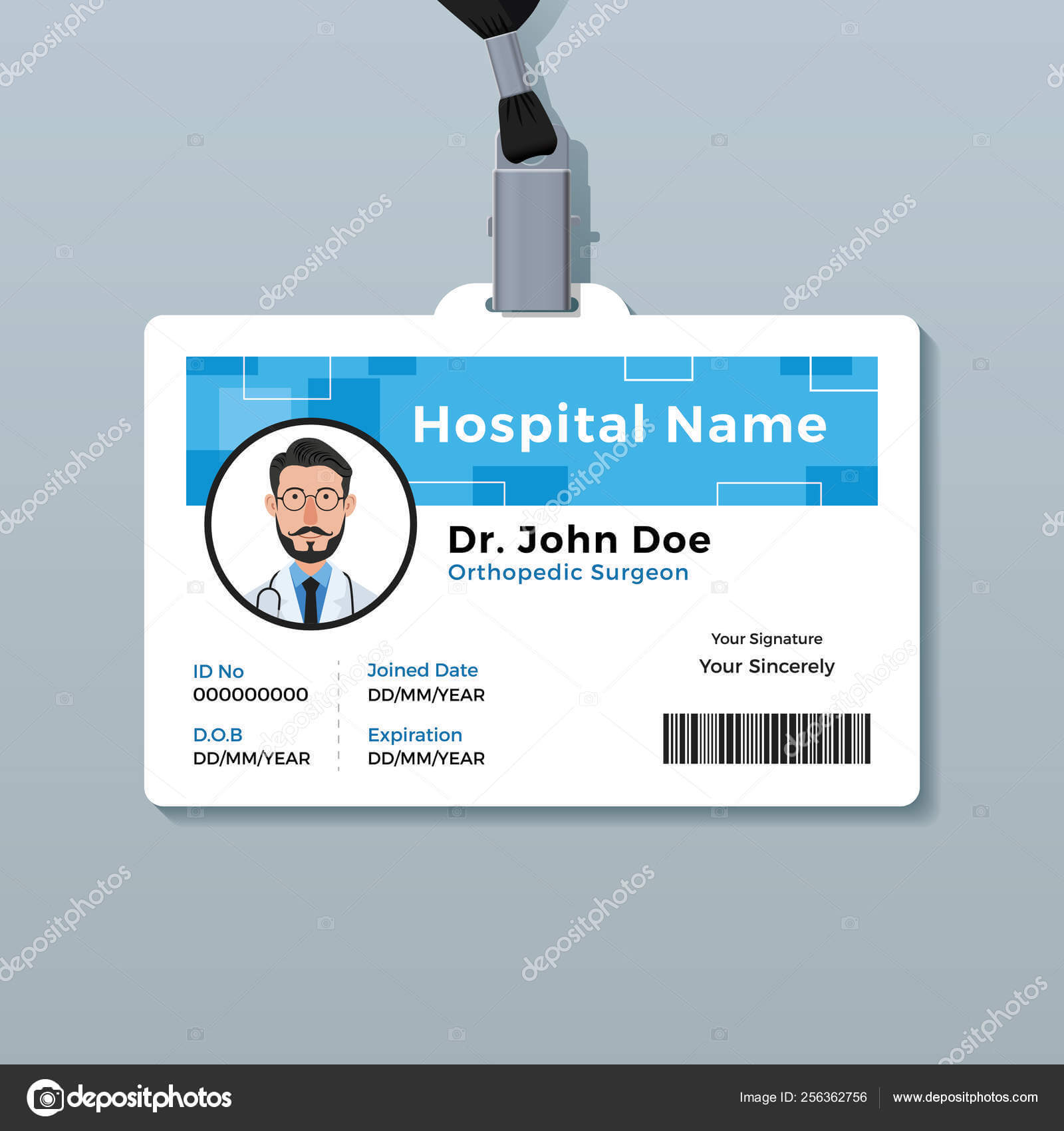 Doctor Id Badge. Medical Identity Card Template — Stock Within Doctor Id Card Template