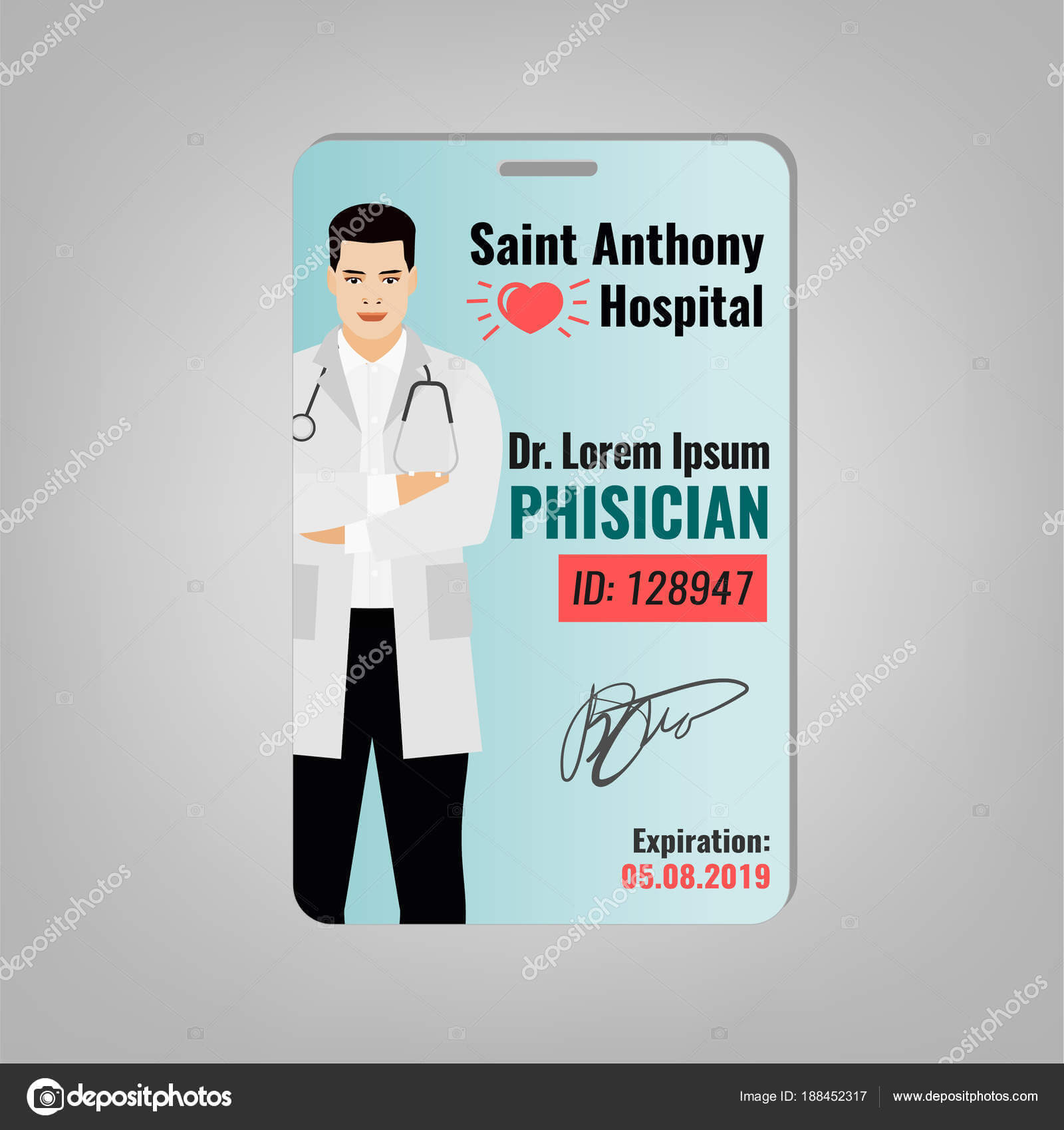 Doctor Id Card — Stock Vector © Annyart #188452317 For Hospital Id Card Template