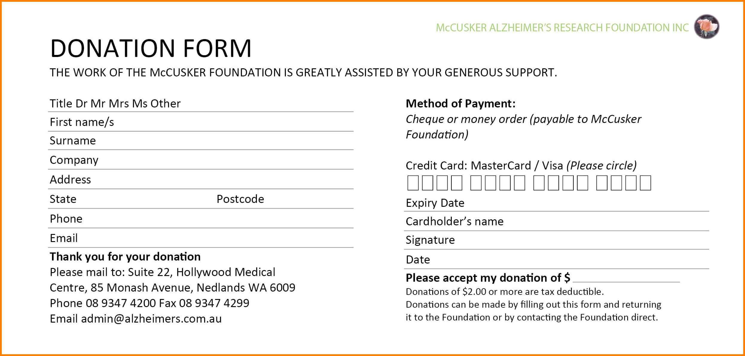 Donation Card Sample - Topa.mastersathletics.co Inside Donation Cards Template