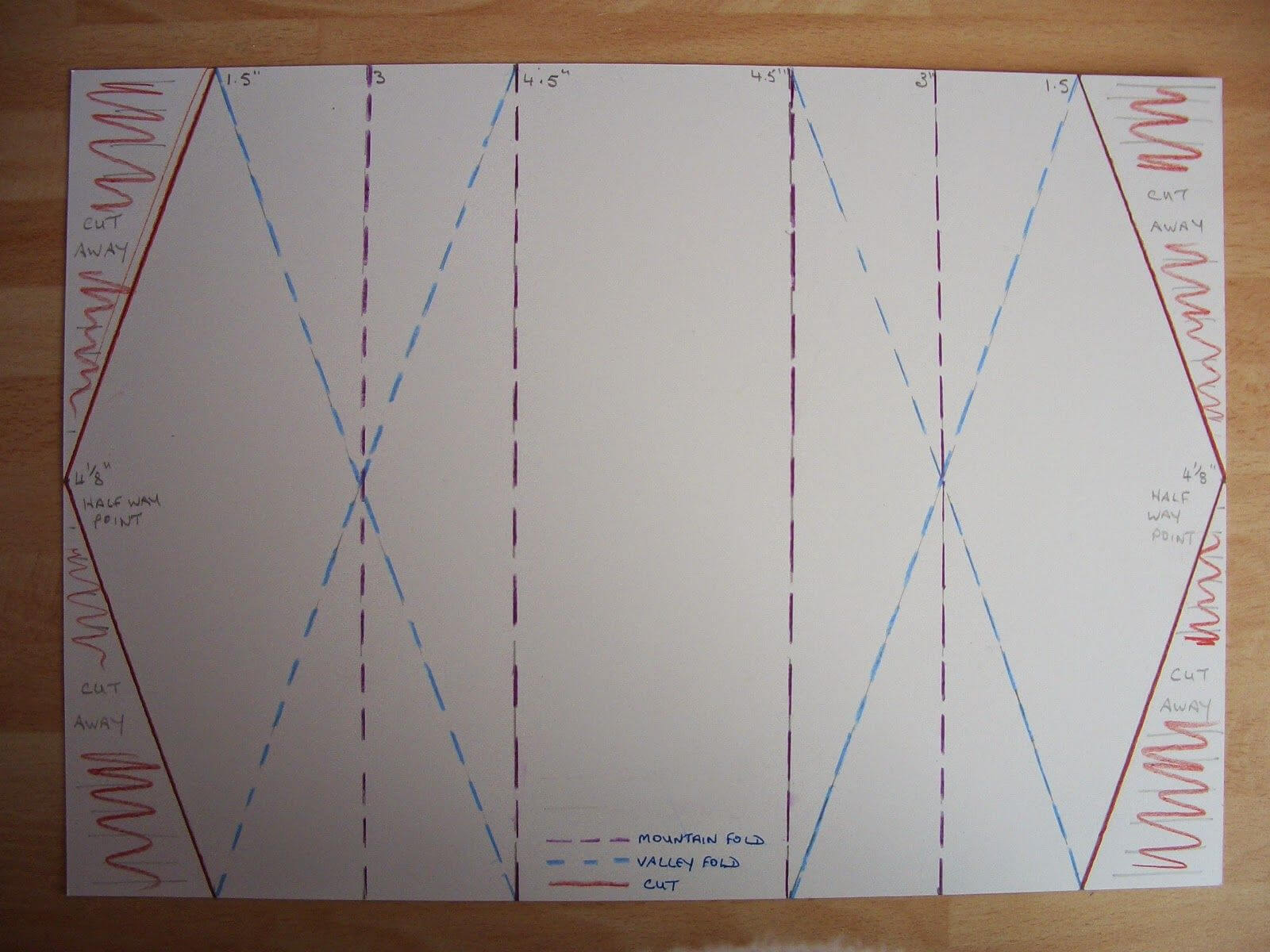 Double Diamond Fold Card Diagram (Another Day, Another Card In Fold Out Card Template