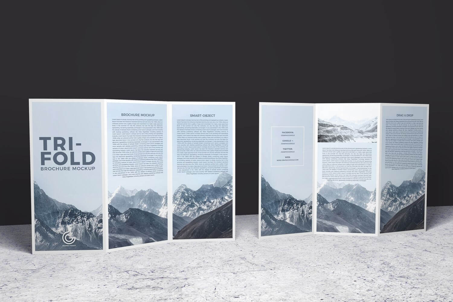 Double Sided Tri Fold Brochure Psd Mockup | Brochure Template Intended For Double Sided Tri Fold Brochure Template