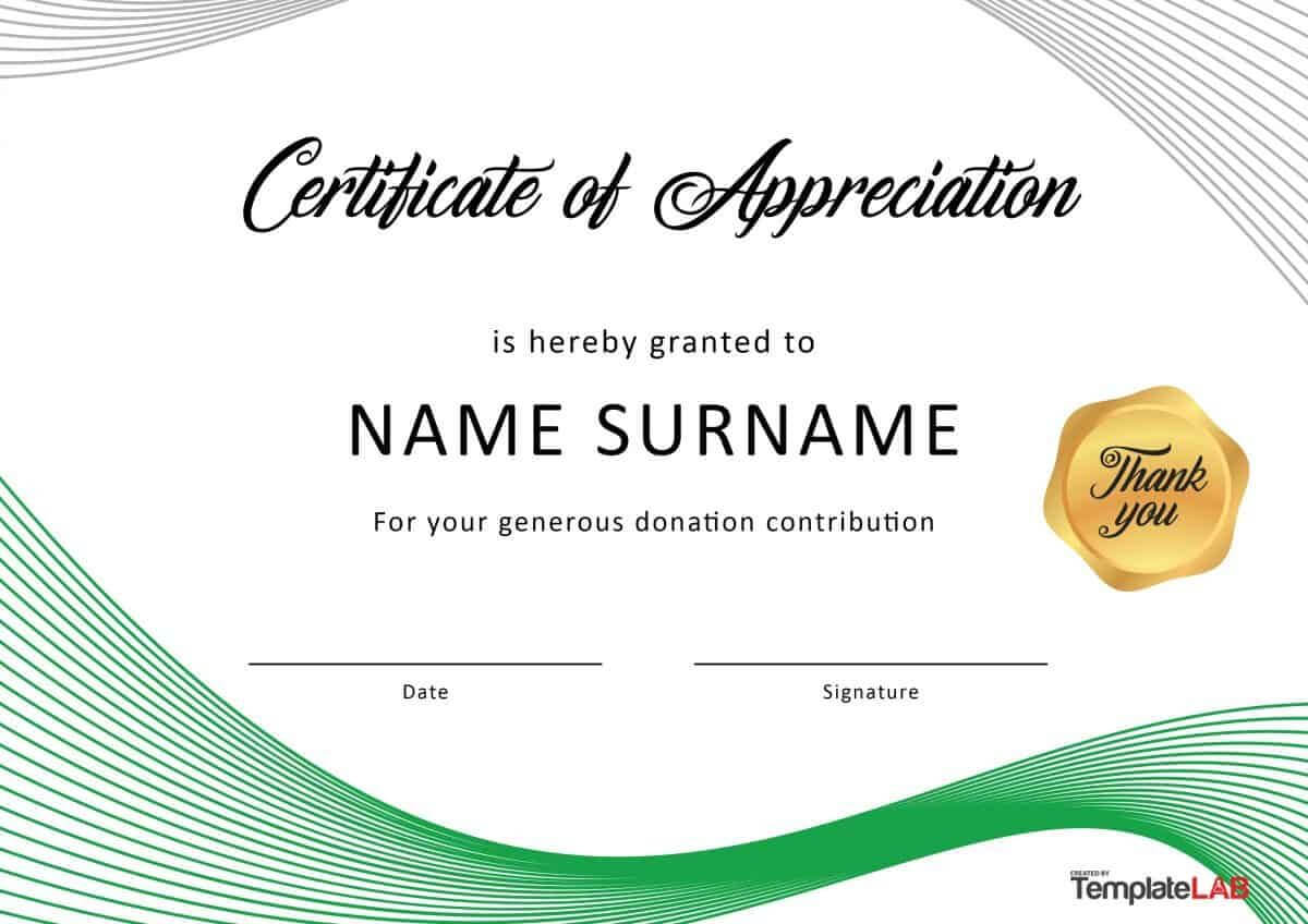Download Certificate Of Appreciation For Donation 01 Pertaining To Certificate Of Excellence Template Free Download