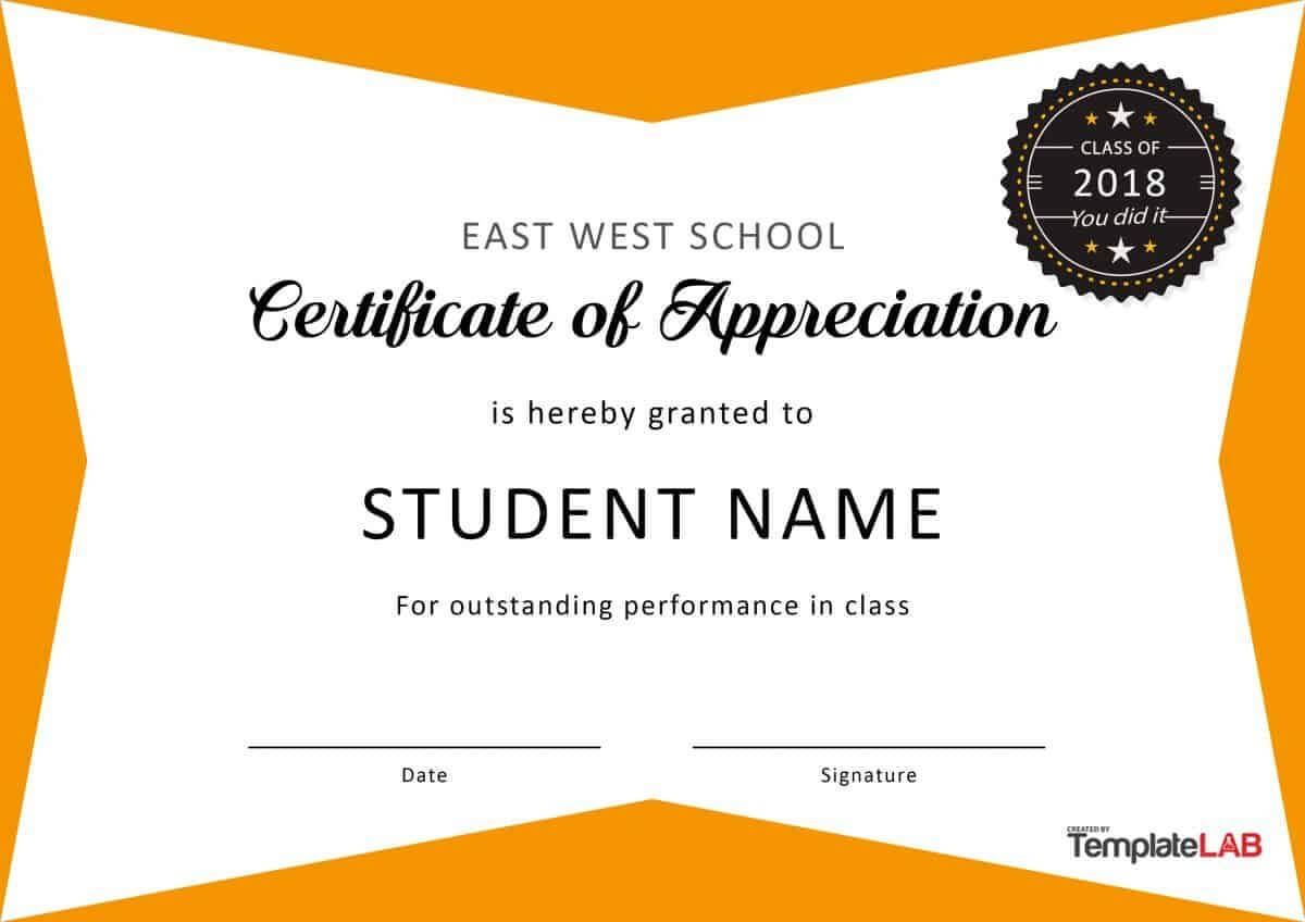 Download Certificate Of Appreciation For Students 04 Pertaining To Free Student Certificate Templates