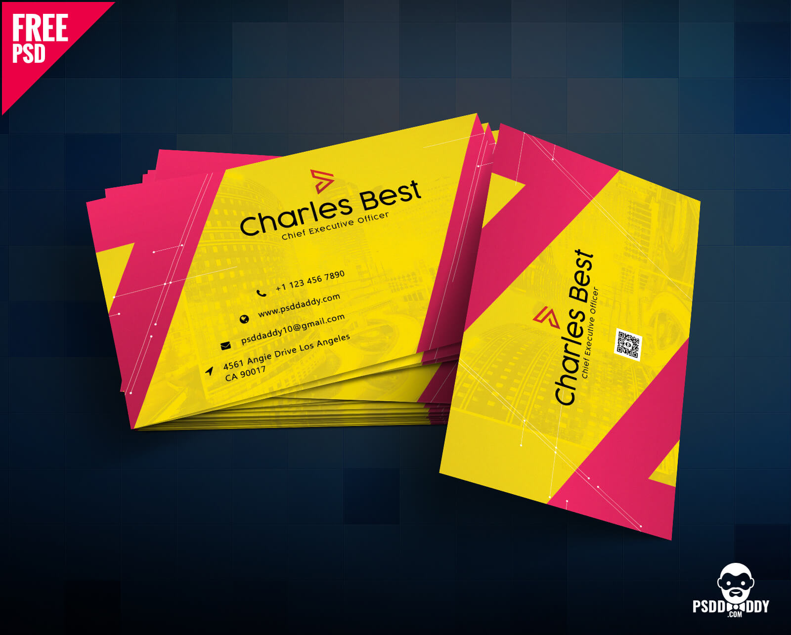 Download] Creative Business Card Free Psd | Psddaddy For Visiting Card Psd Template Free Download