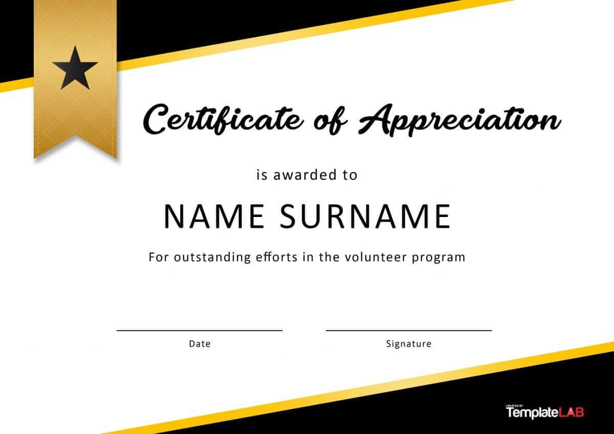 Download Volunteer Certificate Of Appreciation 02 In Volunteer Of The Year Certificate Template