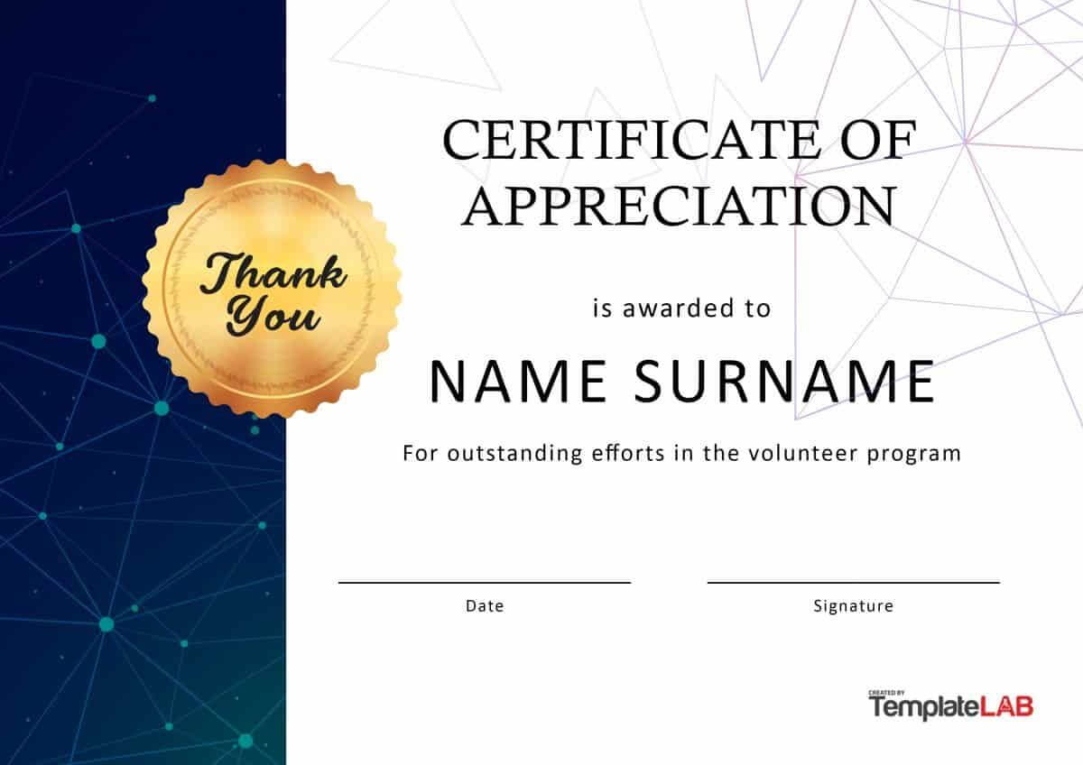 Download Volunteer Certificate Of Appreciation 03 With Volunteer Of The Year Certificate Template