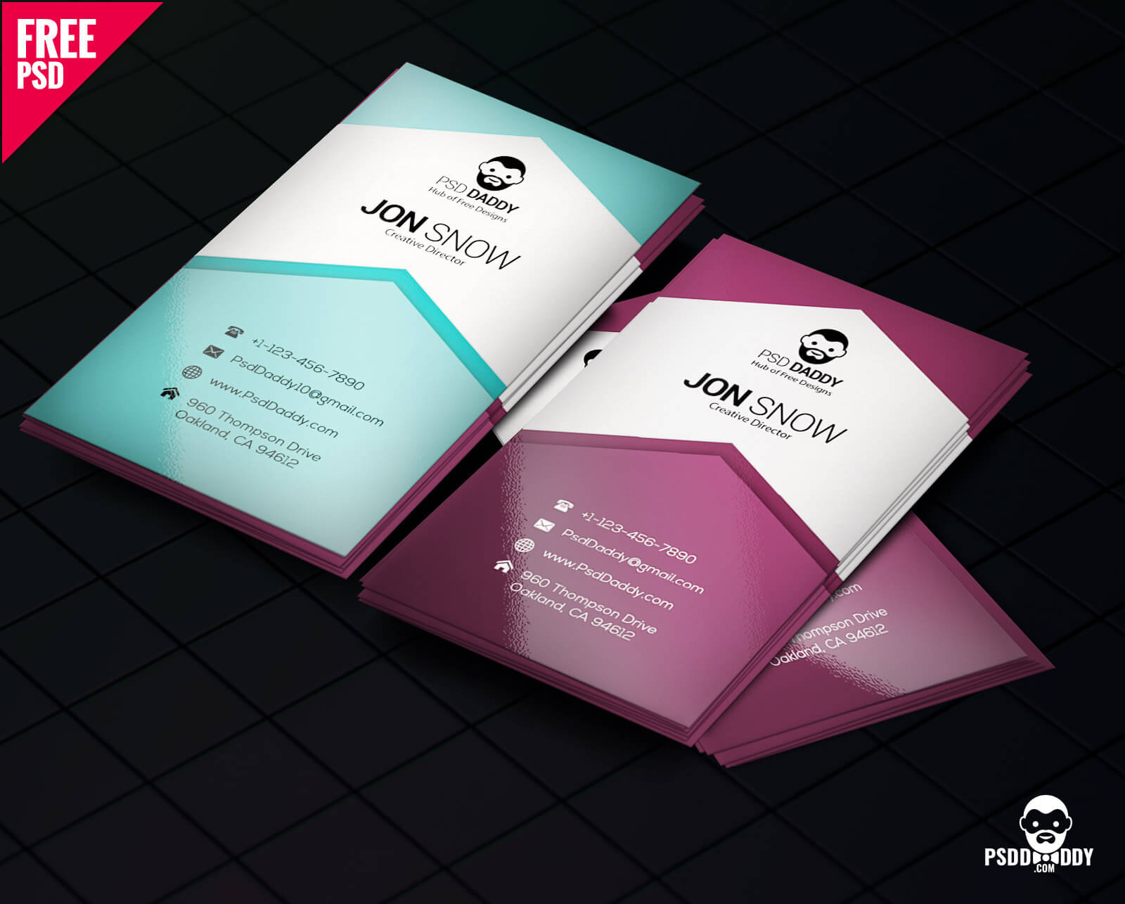 Download]Creative Business Card Psd Free | Psddaddy With Regard To Business Card Size Template Photoshop