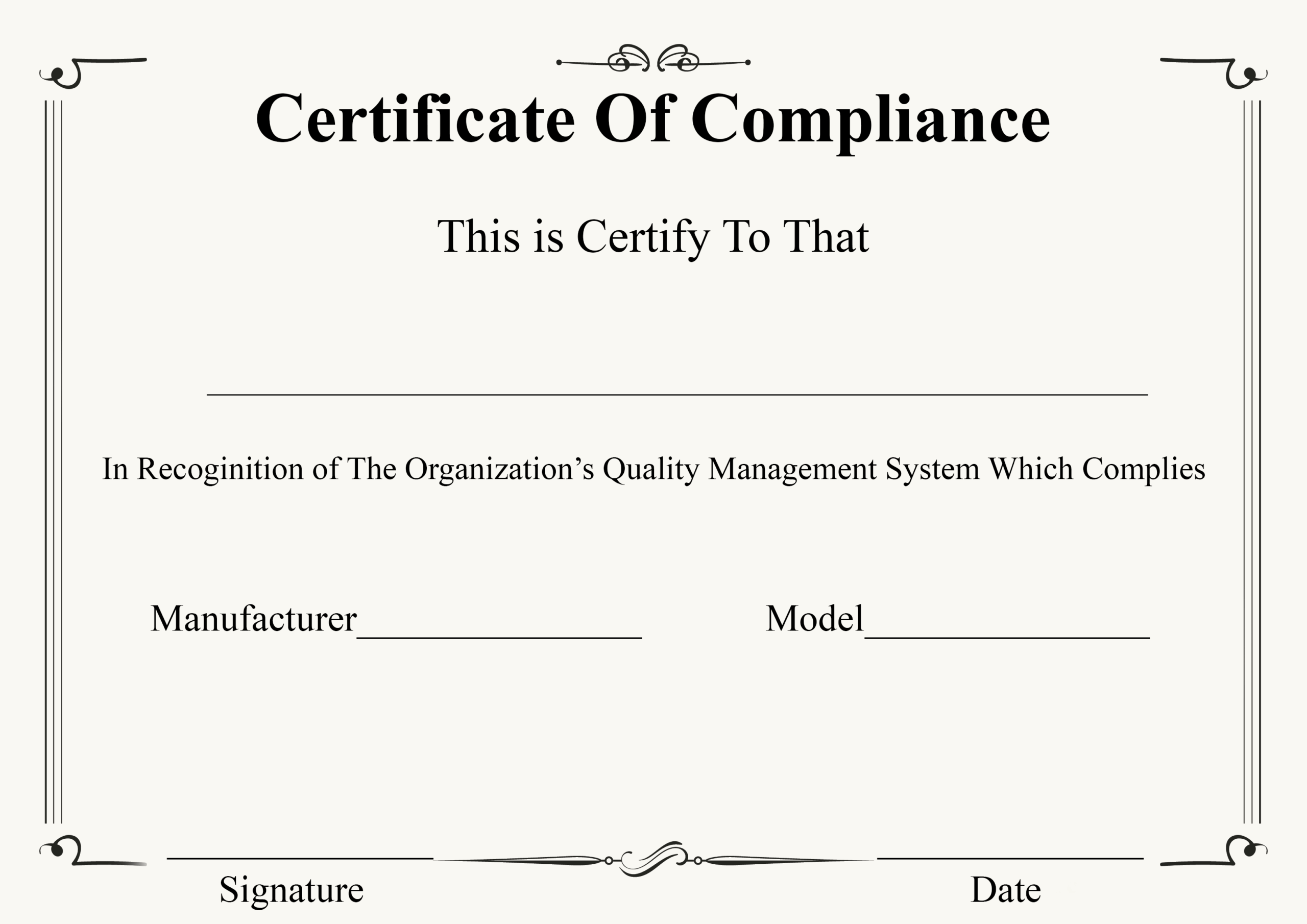❤️ Free Certificate Of Compliance Templates❤️ With Certificate Of Compliance Template