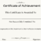 ❤️ Free Sample Certificate Of Achievement Template❤️ In Certificate Of Achievement Template Word