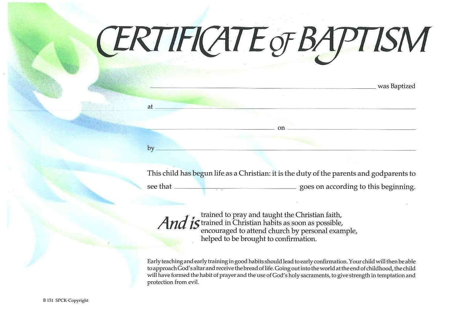 ❤️free Sample Certificate Of Baptism Form Template❤️ With Christian Certificate Template