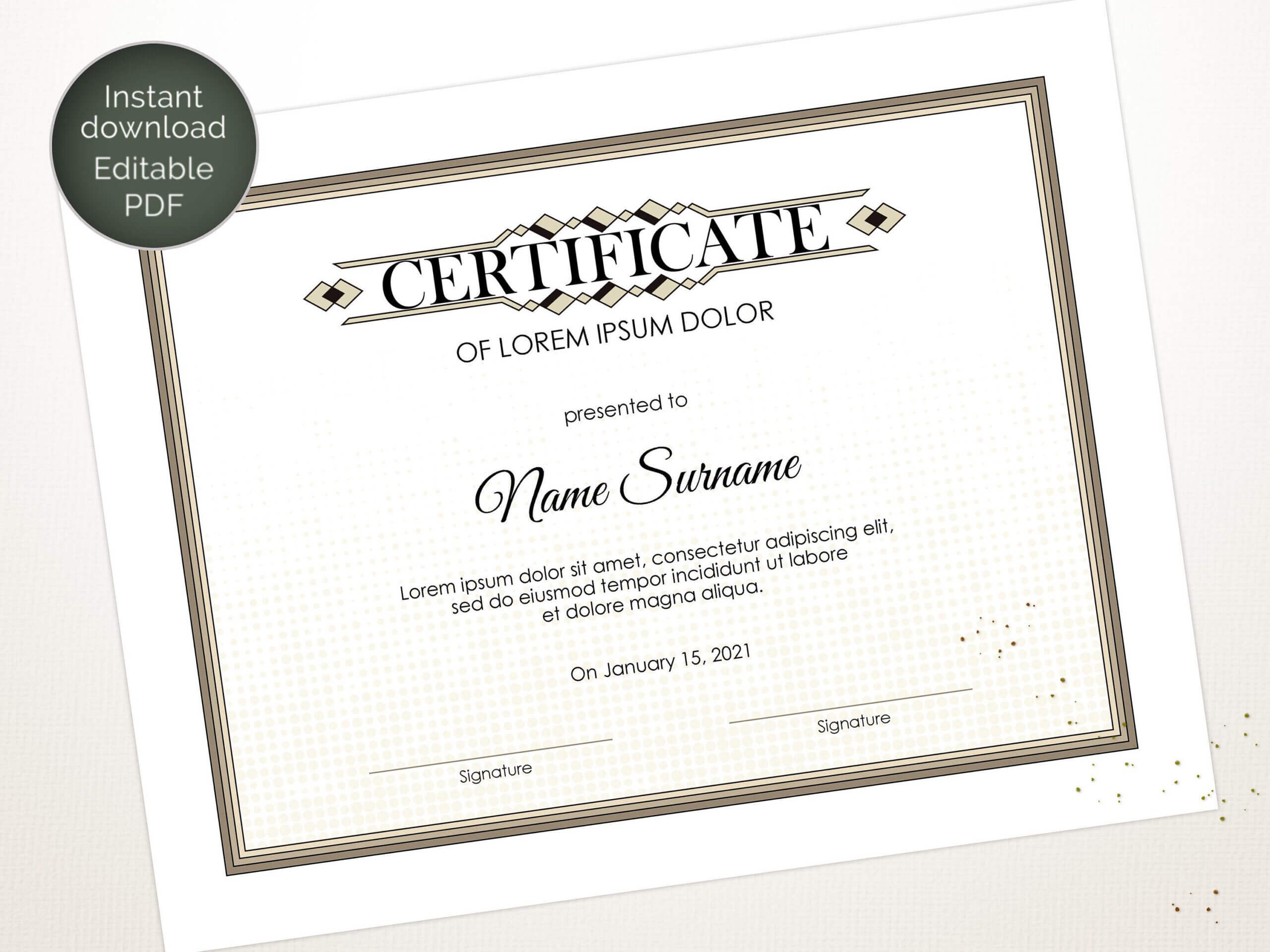 Editable Certificate Template, Blank Business Certificate Pertaining To Academic Award Certificate Template