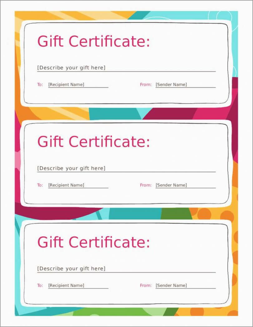 Editable Fillable Gift Certificate Template Free Inside Fillable Gift Certificate Template Free