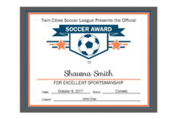 Editable Pdf Sports Team Soccer Certificate Award Template with Soccer Certificate Template