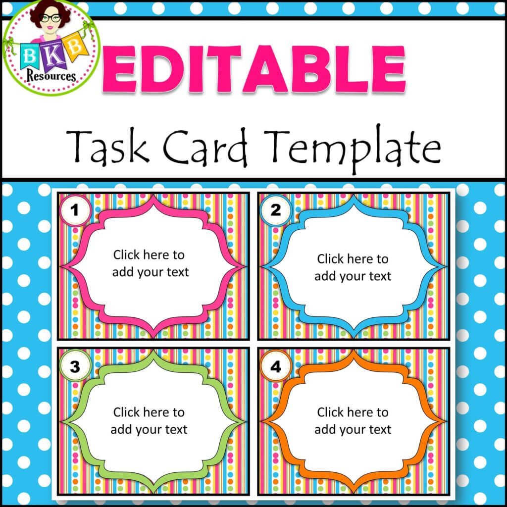 Editable Task Card Templates – Bkb Resources With Task Cards Template