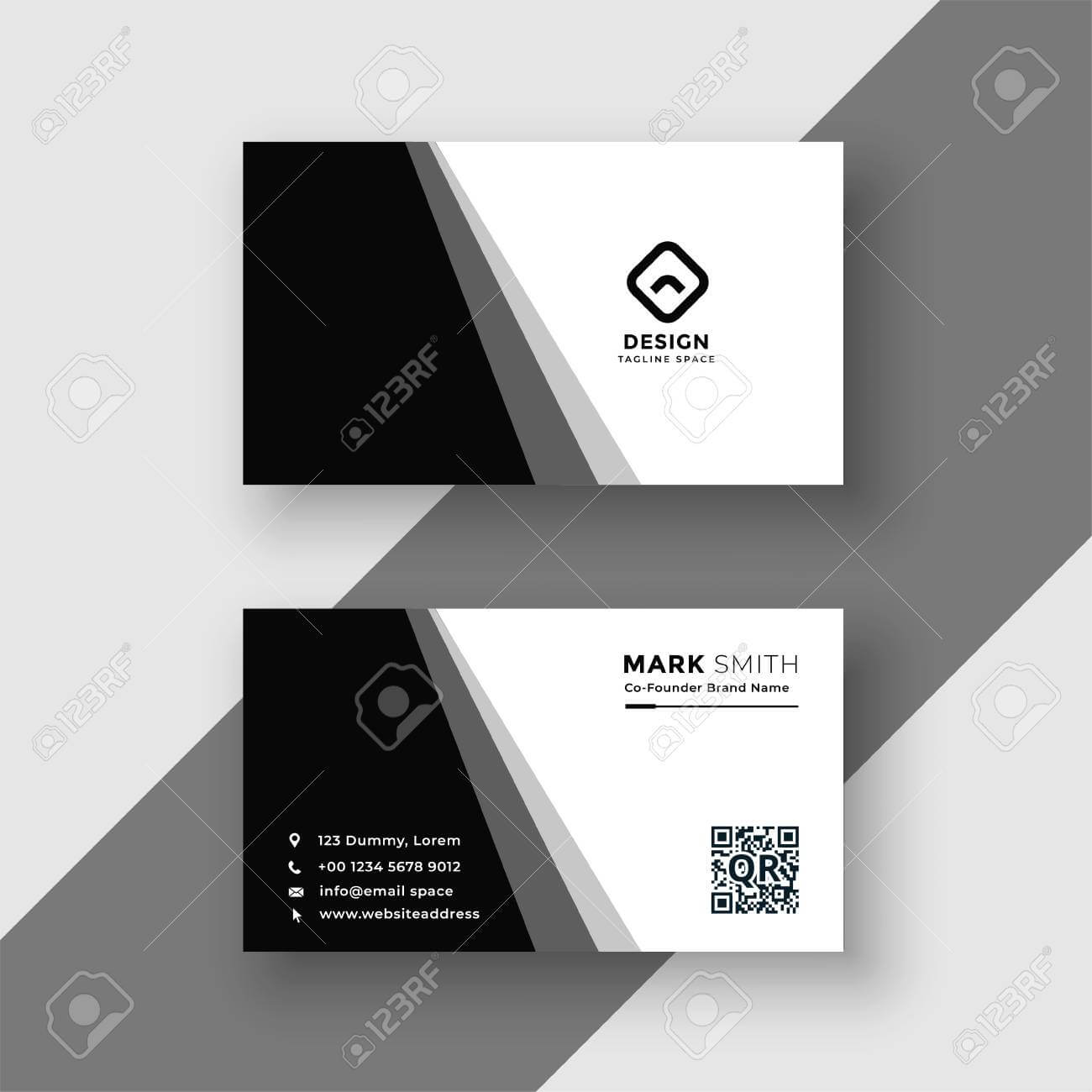 Elegant Black And White Business Card Template Intended For Black And White Business Cards Templates Free