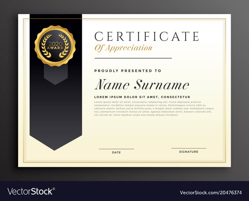 Elegant Diploma Award Certificate Template Design With High Resolution Certificate Template